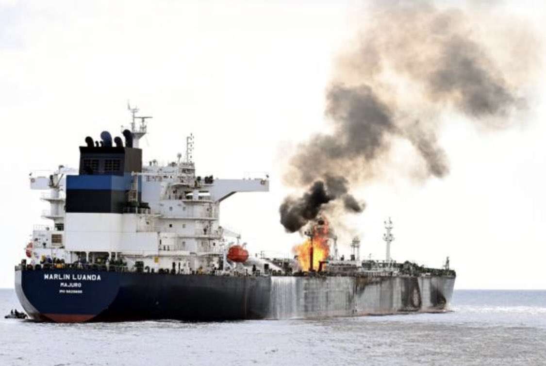 وزير الدفاع البريطاني يعلق على قصف ناقلة النفط مارلين لواندا من قبل الحوثيين