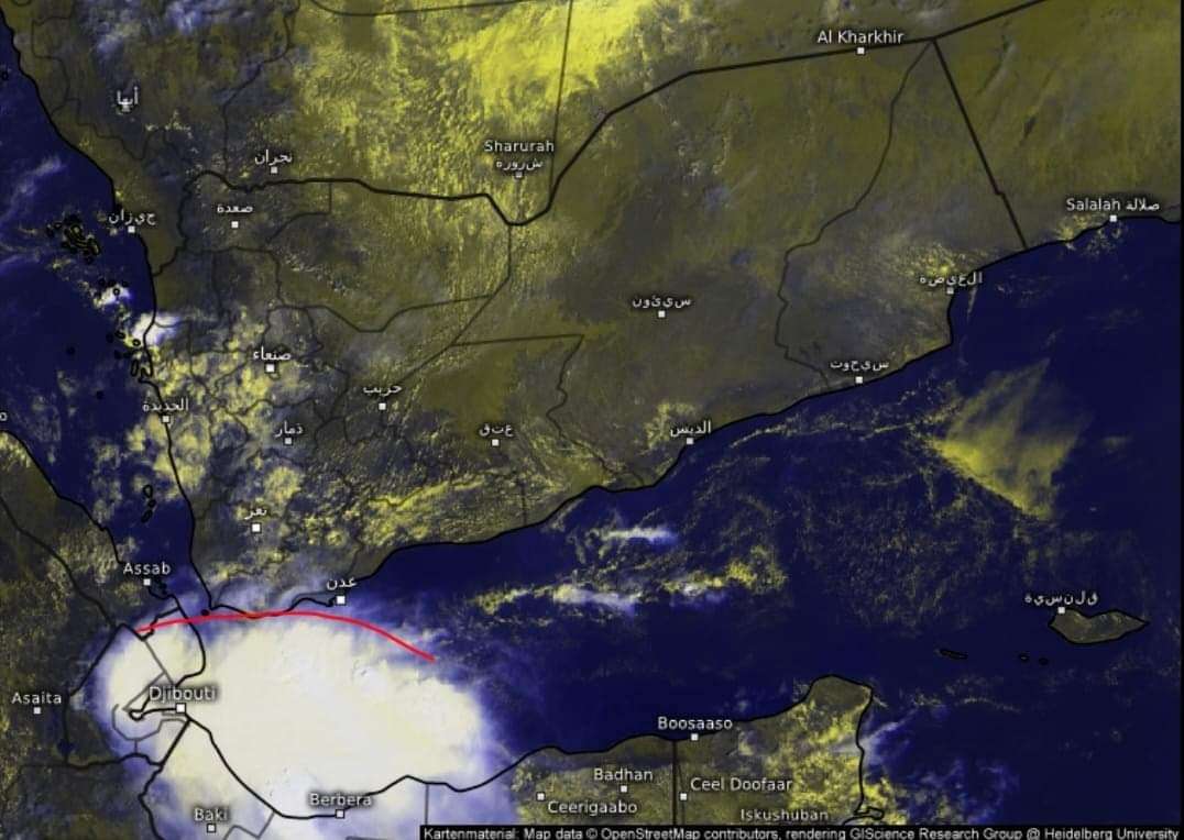 الكشف عن آخر مستجدات إعصار تيج وأقترابه من سواحل عدن