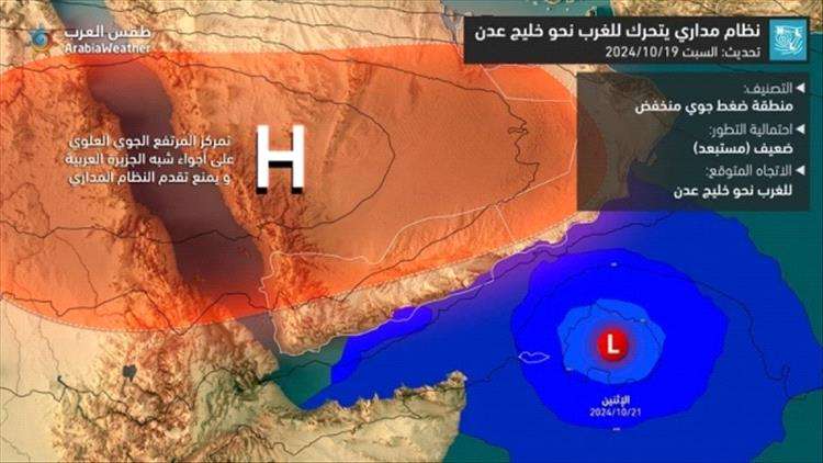 توقعات بتوجه المنخفض الاستوائي إلى هذه المحافظة اليمنية